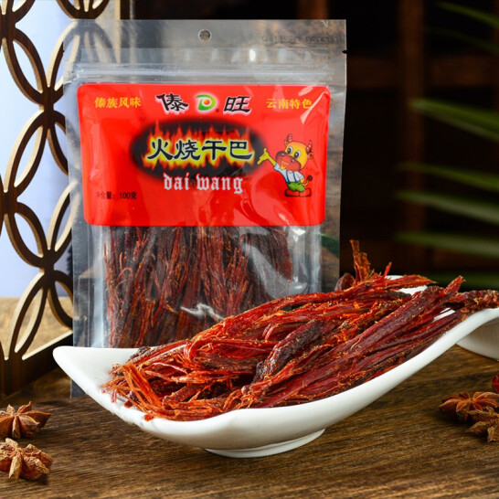 傣旺 火烧干巴100g 特产手撕牛肉火烧牛肉干巴德宏牛肉小吃